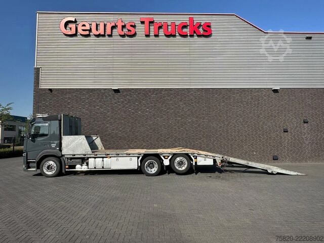 Furgon samochodowy do przewozu aut Volvo FM 420 6X2 OPRIJWAGEN/MACHINE TRANSPORTER/PLATEAU/