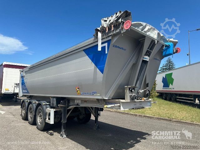 Semi-remorque benne  Semitrailer Tipper Steel half pipe body