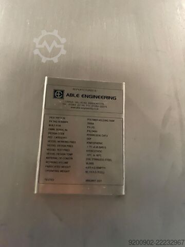 Tangki tekanan keluli tahan karat Able Engineering 