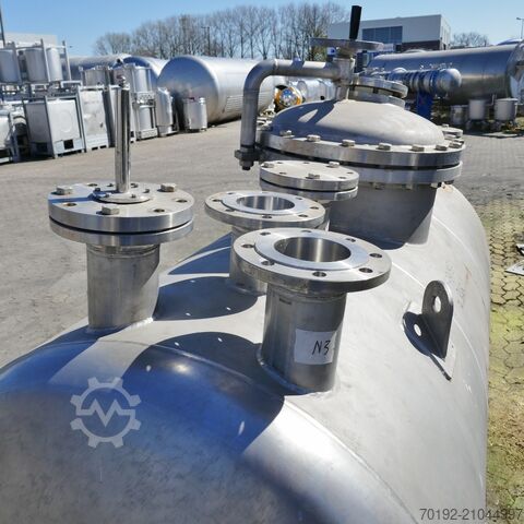 1600 lítra láréttur geymslutankur úr V4A ryðfríu stáli  9876