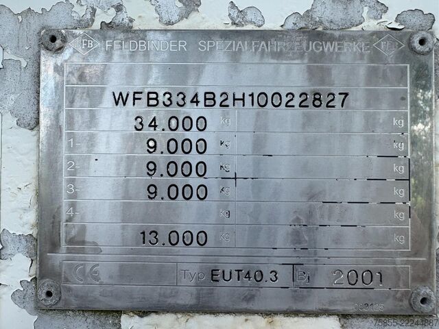 силоз Feldbinder Silo 40M3 / BPW Axles / Discbrakes