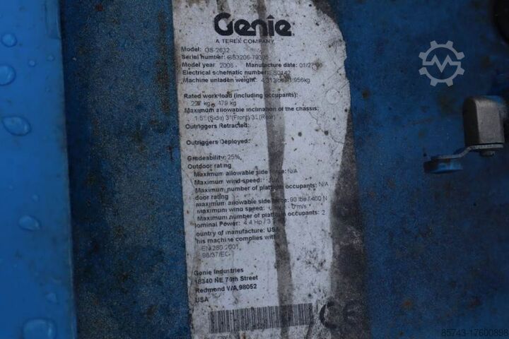 Scissor lift Genie GS2632 Electric, Working Height 10m, 227kg Capacit