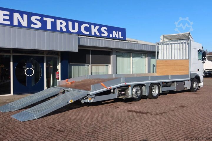 Automašīnu pārvadātājs furgons DAF XF 450 6x2 Oprijwagen vloerhoogte 100 cm + 2x  ...