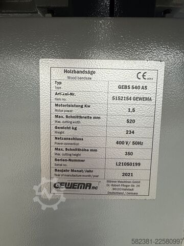стрічкова пила GEWEMA GEBS 540 AS