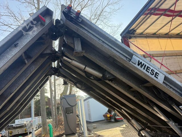 लो लोडर सेमिक्ट्रेलर  Wiese SA 3-36 3-Achs Mega Stufensattel Rampe 25T