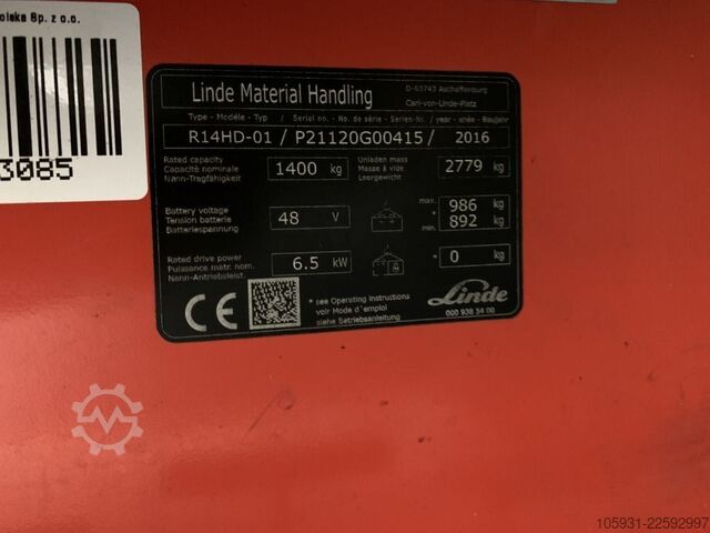 Retrákový vozík Linde R14HD-01