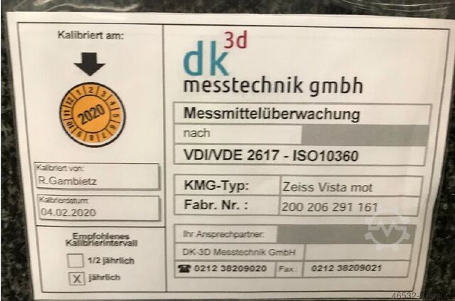 Koordinatni merilni stroj Carl Zeiss Vista mot