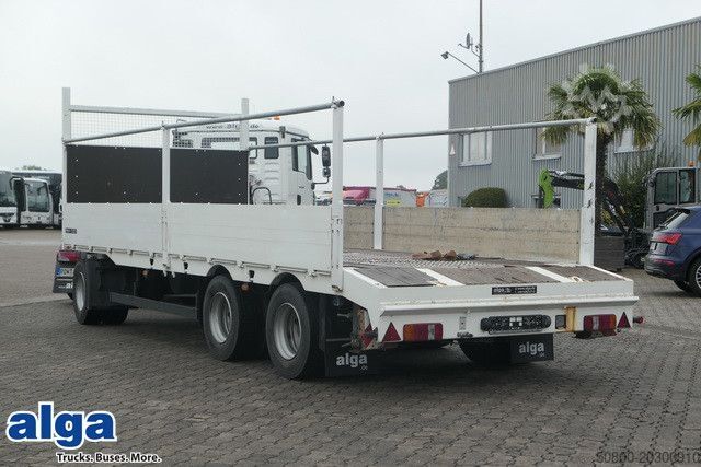 Remolque de plataforma baja MEUSBURGER MPJ 3, Rampen, Luft-Lift, Bordwände, Container