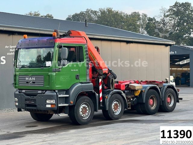 卷臂钩自卸卡车 MAN TGA 35.430 8x4 Palfinger Abroller/Kran