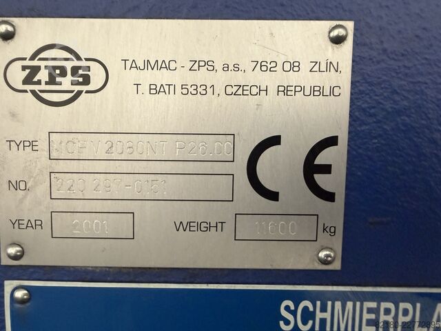 CNC vertikalt bearbejdningscenter TAJMAC-ZPS MCFV 2080 NT