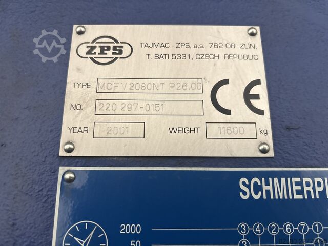CNC vertikalt bearbejdningscenter TAJMAC-ZPS MCFV 2080 NT