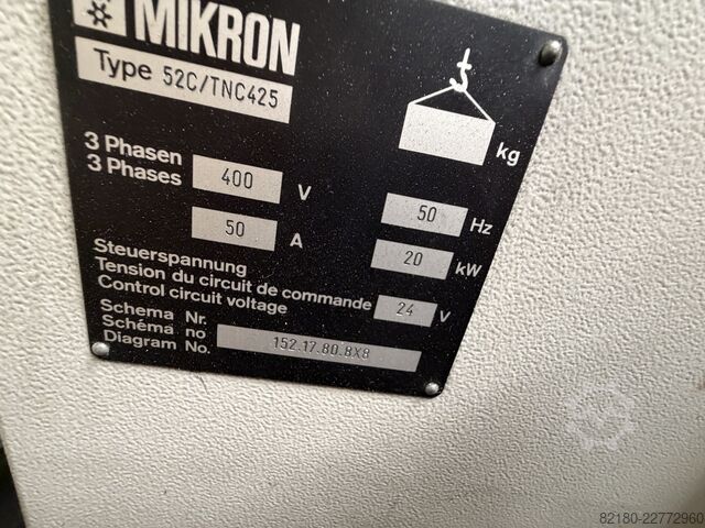 CNC univerzální nástrojová frézka Mikron WF 52 C