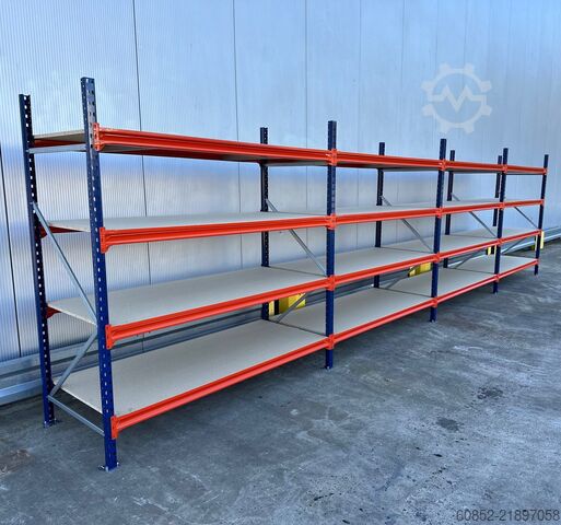 ワイドスパン収納ラック ca. 7,65 lfm. Weitspannregale H: 200 cm T: 80 cm , 400 kg Fachlast , 4 Ebenen