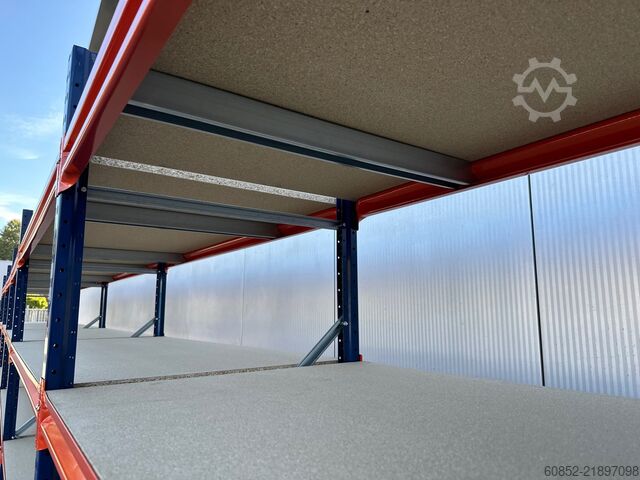 宽跨度储物架 ca. 9,56 lfm. Weitspannregale H: 200 cm T: 80 cm , 400 kg Fachlast , 4 Ebenen