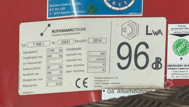 Vrachtwagenhoogwerker Ruthmann T480.1