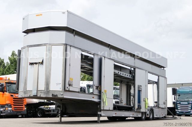 Autotransporter Auflieger  Rolfo S2 geschloss. Autotransp. Hubdach Lifbühne