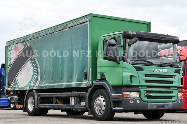 LKW mit Getränkeaufbau SCANIA P 340 Getränkewagen Kamera LBW