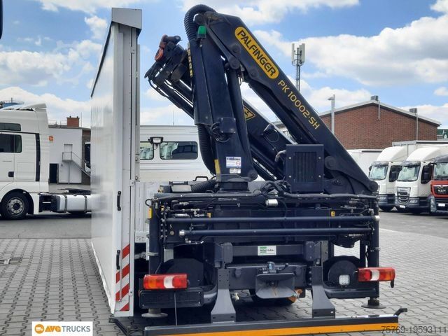 Camión de plataforma MERCEDES-BENZ 1324 L ATEGO Hegla-Glasreff Kran PK10002 Funk