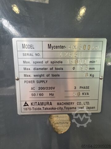 Horisontalt bearbejdningscenter Kitamura HX500iAlpha