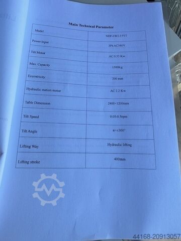 Meja putar pengelasan, Meja Putar, Pengatur Posisi Protec Schweisstisch HDL 1500