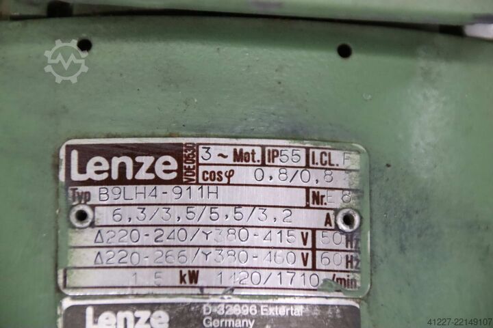Vaihdemoottori 1,5 kW 70 r/min Lenze 12.622.12.1  90L/4-H-TH-BR-