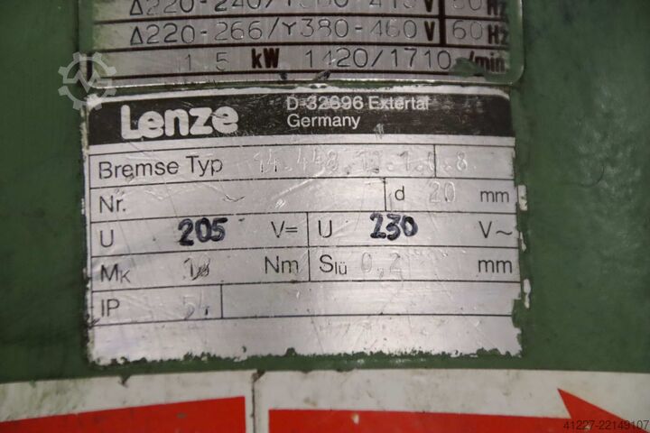 Vaihdemoottori 1,5 kW 70 r/min Lenze 12.622.12.1  90L/4-H-TH-BR-