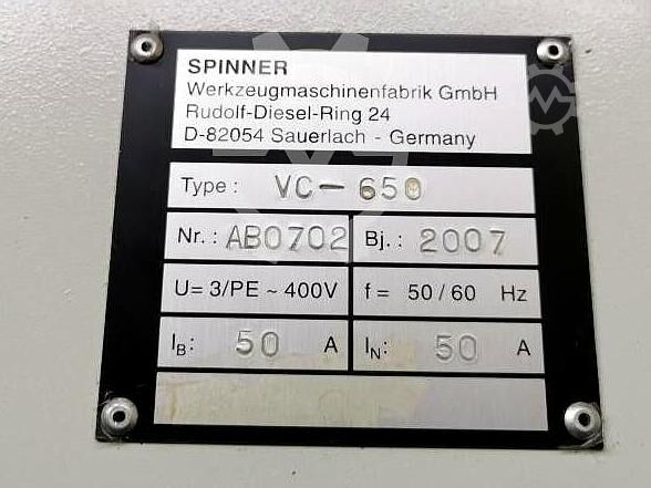 Vertikales Bearbeitungszentrum SPINNER VC-650