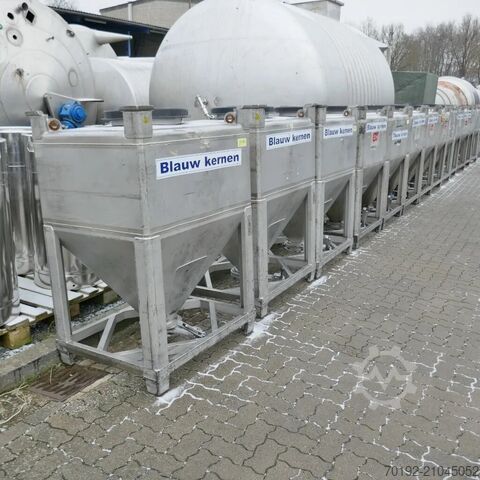 650 lítra keilulaga gámalkassi úr V2A ryðfríu stáli UCON 9847