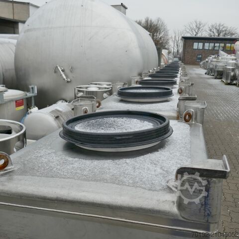 650 lítra keilulaga gámalkassi úr V2A ryðfríu stáli UCON 9847