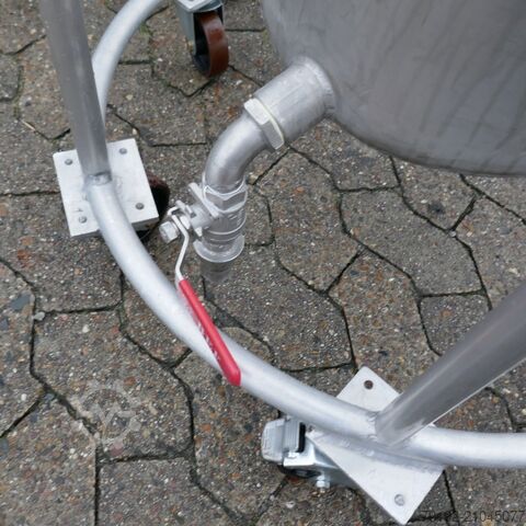 60 Liter fahrbarer Behälter aus V2A  9835