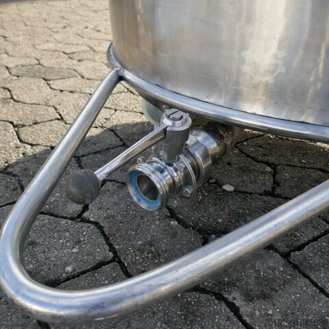 350 Liter fahrbarer Behälter aus V2A auf Rollen  9811