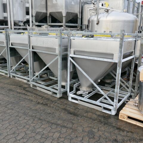 760 Liter IBC Konuscontainer für Schüttgüter aus V2A Stöcklin 9794