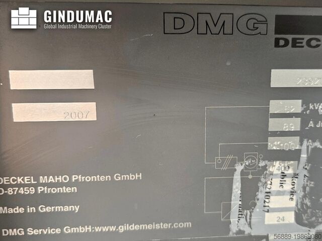 Οριζόντιο κέντρο κατεργασίας DECKEL MAHO DMC 55H duoBlock (2007)