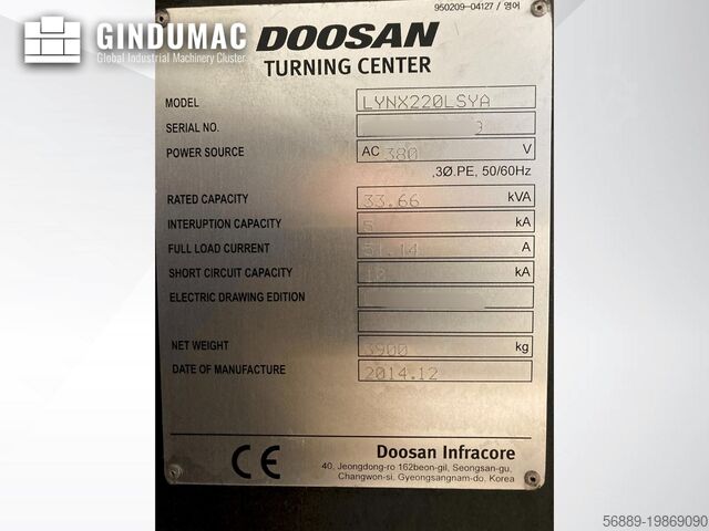 Horizontālā virpošanas mašīna DOOSAN LYNX220LSYA