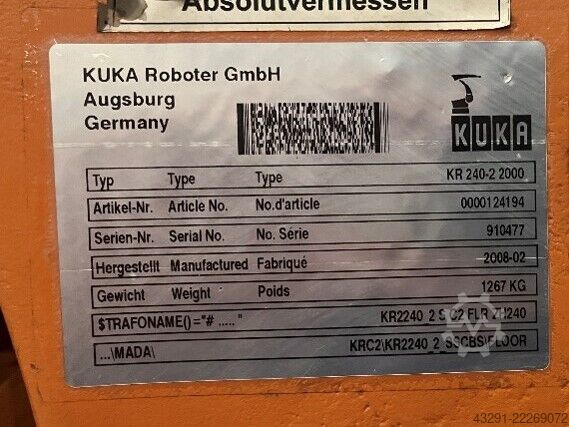 औद्योगिक रोबोट KUKA KR240-2 2000