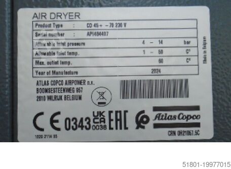 Kompresor za šrafove Atlas Copco sf22+ Scroll + CD45+ droger set