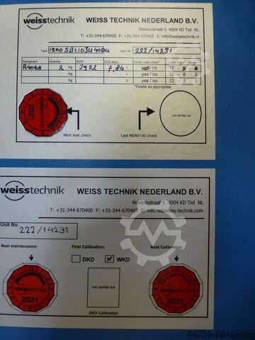 Weiss loftslagsprófunarskáppur með raka, 1500l Weiss 1500SB/+10JU/40DU