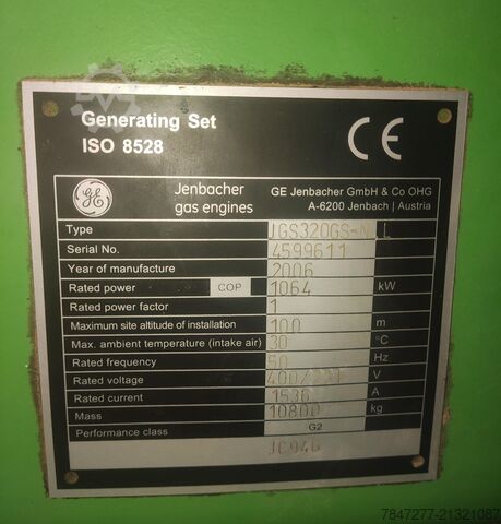 発電機 GE Jenbacher J320GSC105
