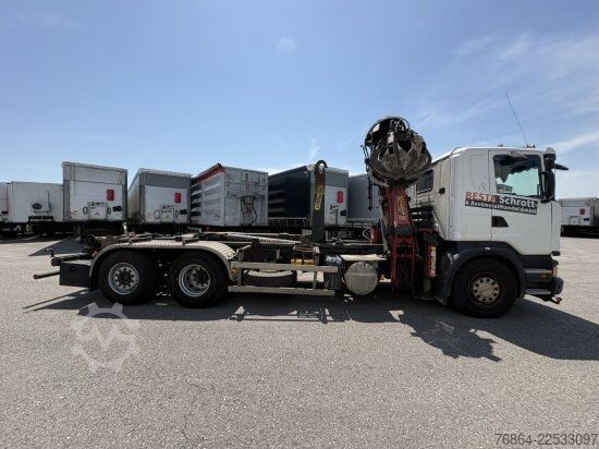 自卸卡车 SCANIA G480 6X2 ABROLLER MIT KRAN  ,RETARDER, EURO 5, SCHROTTGREIFER