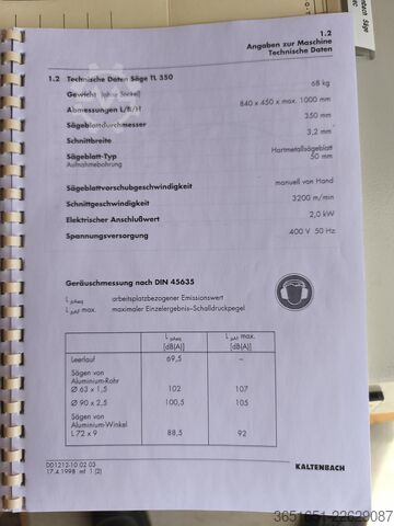 Aluminium koudcirkelzaag Kaltenbach 