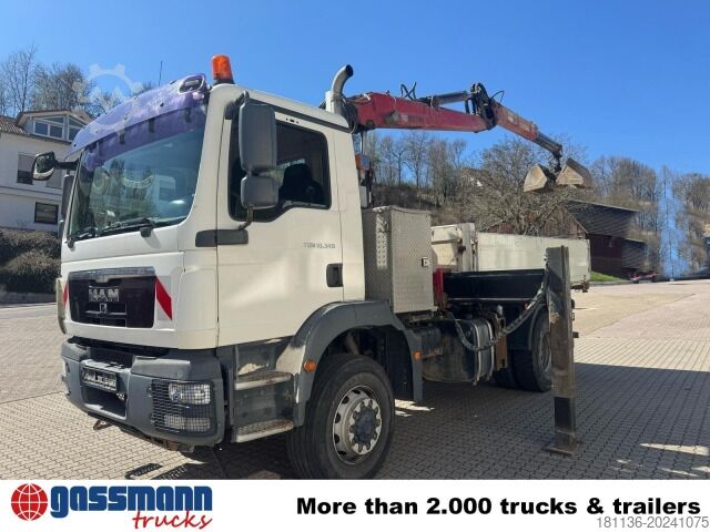 Tippbil MAN TGM 18.340 4x4 BB mit Penz Kran 11.83 SH, Funk