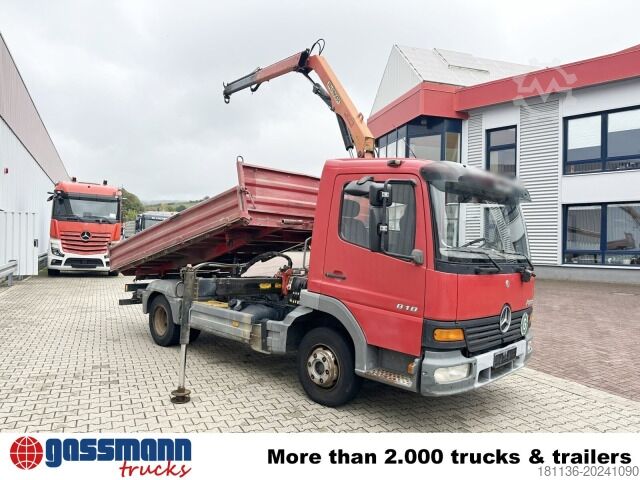 Tipper varebil Mercedes-Benz Atego 818 K 4x2 mit Kran Palfinger PK 6500, 2x AHK