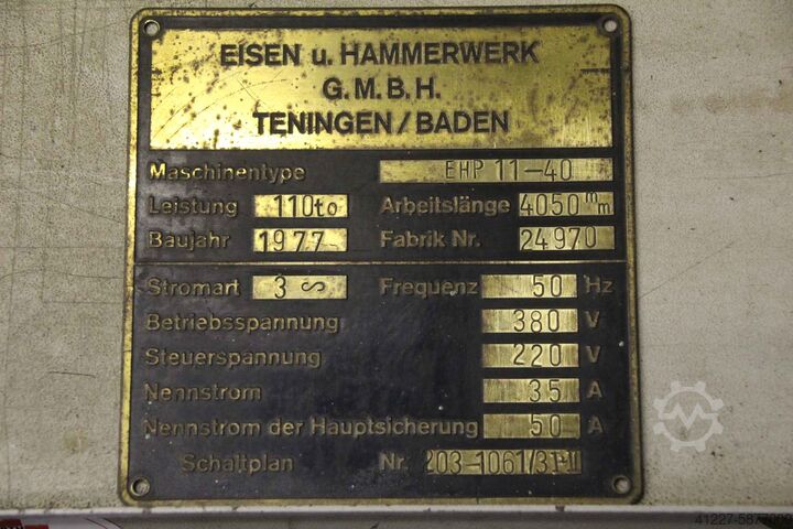 Ajavõlli piiraja painutuspinkile, 2 tk EHT EHP 11-40