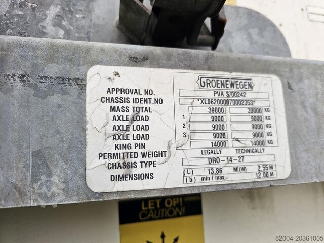 Transport kontenerowy GROENEWEGEN DRO 14-27| GALVANISED STEEL CHASSIS | ALU RIMS ...