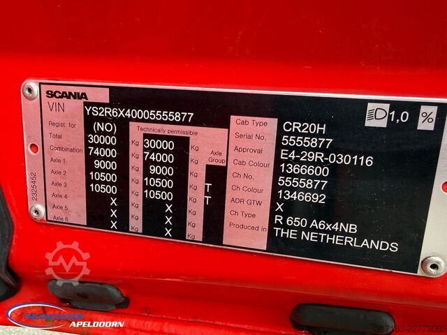 Padrão-SZM Scania R650 V8 NGS 6x4, 315 Wielbasis, Retarder
