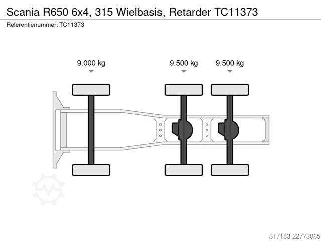 Padrão-SZM Scania R650 V8 NGS 6x4, 315 Wielbasis, Retarder