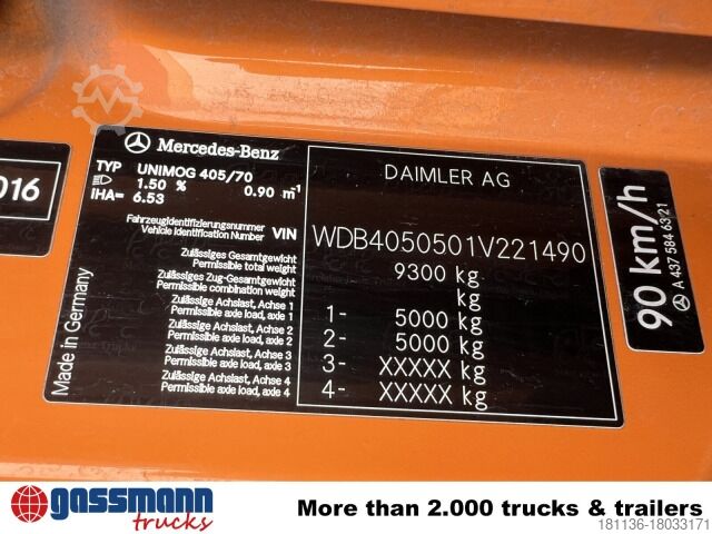 Spezial-LKW Unimog U 20 U405/70 4x4, Kipper, Winterdienstplatte