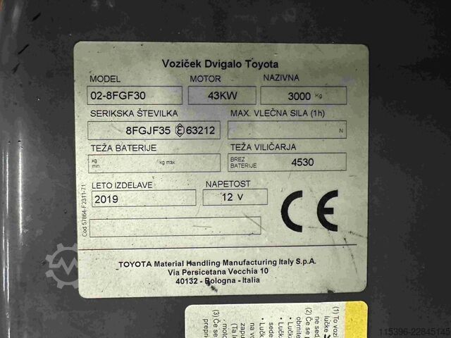 LPG gaffeltrucks Toyota 02-8FGF30