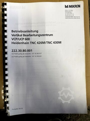 수직 머시닝 센터 MIKRON VCP 600