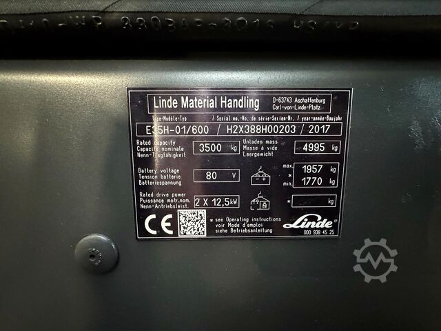 2017, servis do 07/2027, 11 137 mth Linde E 35/600H-388-01